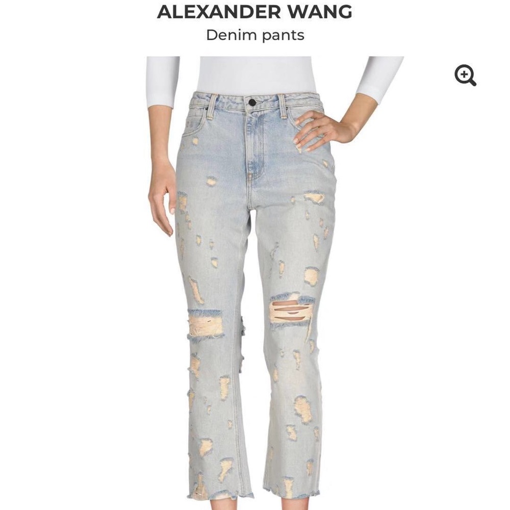 Alexander Wang destroyed denim jean pants SZ28 NWT